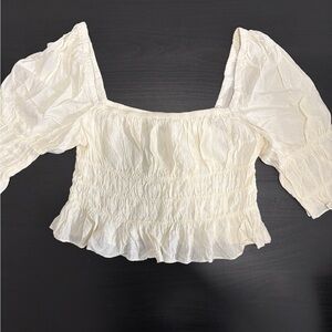 Urban outfitters Cream Top with ruffles